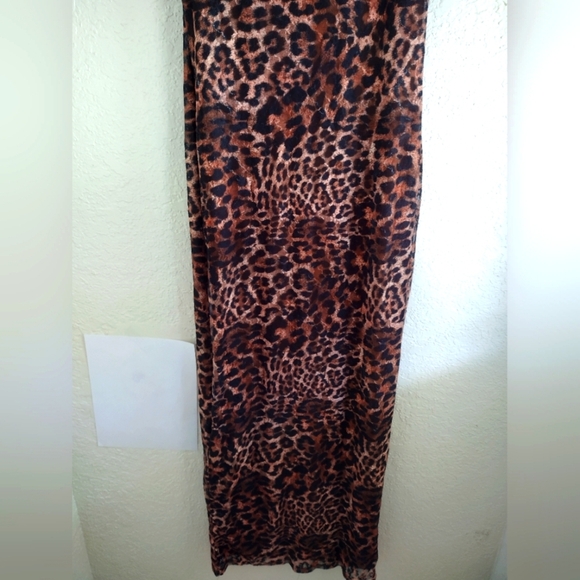 Missguided Leopard Ankle Grazer Boat Neck Sleeveless Maxi Dress - Picture 7 of 9